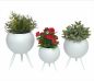 Preview: DanDiBo Flower Stool Metal with Pot White Flower Stand 96259 Set of 3 Flower Column Modern Plant Stand Plant Stool
