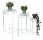 Preview: DanDiBo Blumenhocker Weiß Metall Eckig Blumenständer 96314 3er Set Beistelltisch Blumensäule Modern Pflanzenständer Pflanzenhocker