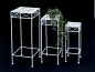 Preview: DanDiBo Blumenhocker Weiß Metall Eckig Blumenständer 96314 3er Set Beistelltisch Blumensäule Modern Pflanzenständer Pflanzenhocker