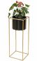 Preview: DanDiBo Flower Stool with Pot Metal Gold Black Angular L 70 cm Flower Stand 96035 Flower Column Modern Plant Stand Plant Stool