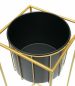 Preview: DanDiBo Flower Stool with Pot Metal Gold Black Angular L 70 cm Flower Stand 96035 Flower Column Modern Plant Stand Plant Stool