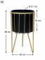 Preview: DanDiBo Blumenhocker mit Topf Metall Gold Schwarz Rund 3er Set Blumenständer 96039 Blumensäule Modern Pflanzenständer Pflanzenhocker