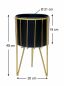 Preview: DanDiBo Blumenhocker mit Topf Metall Gold Schwarz Rund M 40 cm Blumenständer 96039 Blumensäule Modern Pflanzenständer Pflanzenhocker