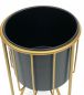 Preview: DanDiBo Blumenhocker mit Topf Metall Gold Schwarz Rund S 32 cm Blumenständer 96039 Blumensäule Modern Pflanzenständer Pflanzenhocker