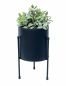 Preview: DanDiBo Blumenhocker mit Topf Metall Schwarz 32 cm Blumenständer 96261 Blumensäule Modern Pflanzenständer Pflanzenhocker