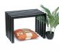 Preview: DanDiBo Stool Metal Black Bench Solid Weatherproof 60 cm Stool 96446 Modern Bench Slatted stool