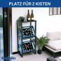 Preview: DanDiBo Beverage crate rack 2 crates with shelf Narrow metal Standing 96541 Beverage crate holder 100 cm Beverage crate stand Bottle crate rack