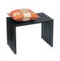 Preview: DanDiBo Hocker Metall Schwarz Sitzbank Massiv Wetterfest 60 cm Sitzhocker 96447 Ela Modern Bank Lamellenhocker