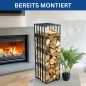 Preview: DanDiBo Kaminholzregal Innen Metall Schwarz Feuerholzregal Brennholzregal Kaminholzständer 96609 Kaminholzhalter