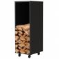 Preview: DanDiBo firewood rack indoor metal black firewood rack 85 cm with castors 96359 firewood trolley wood basket firewood holder wood rack