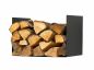 Preview: DanDiBo Firewood Rack Indoor Metal Black Firewood Rack with Back Wall Hanging 96432 Wood Basket Firewood Holder
