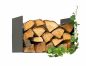 Preview: DanDiBo Firewood Rack Indoor Metal Black Firewood Rack with Back Wall Hanging 96432 Wood Basket Firewood Holder