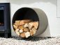 Preview: DanDiBo Firewood Rack Indoor Metal Black Round Wall 50 cm Firewood Rack with Back Panel 96433 Wall Mounted Hanging Wood Basket Firewood Holder Wood Rack
