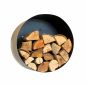 Preview: DanDiBo Firewood Rack Indoor Metal Black Round Wall 50 cm Firewood Rack with Back Panel 96433 Wall Mounted Hanging Wood Basket Firewood Holder Wood Rack