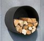 Preview: DanDiBo Firewood Rack Indoor Metal Black Round Wall 50 cm Firewood Rack with Back Panel 96433 Wall Mounted Hanging Wood Basket Firewood Holder Wood Rack