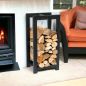 Preview: DanDiBo Kaminholzregal Innen Metall Schwarz Stehend Kaminholzständer 96467 Kaminholzhalter Brennholzregal Feuerholzregal
