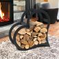 Preview: DanDiBo Firewood Rack Indoor Metal Black Standing Heart 52 cm Firewood Stand 96469 Firewood Holder Firewood Rack Firewood Rack