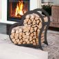 Preview: DanDiBo Firewood Rack Indoor Metal Black Standing Heart 52 cm Firewood Stand 96469 Firewood Holder Firewood Rack Firewood Rack