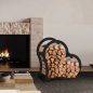 Preview: DanDiBo Firewood Rack Indoor Metal Black Standing Heart 52 cm Firewood Stand 96469 Firewood Holder Firewood Rack Firewood Rack