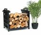 Preview: DanDiBo Firewood Rack Indoor Metal Black Standing with Carrying Bag 45 cm Firewood Stand 96466 Firewood Holder Firewood Rack Firewood Rack