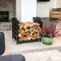 Preview: DanDiBo Firewood Rack Indoor Metal Black Standing with Carrying Bag 45 cm Firewood Stand 96466 Firewood Holder Firewood Rack Firewood Rack