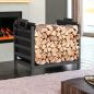 Preview: DanDiBo Firewood Rack Indoor Metal Black Standing with Carrying Bag 45 cm Firewood Stand 96466 Firewood Holder Firewood Rack Firewood Rack