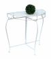 Preview: DanDiBo console table wall table white 96313 side table metal 75 cm garden table half table table half round half round table wall console console wall
