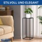 Preview: DanDiBo Pflanzenständer Metall Schwarz Eckig 80 cm 96588 Beistelltisch Hoch Blumenhocker Blumenständer Design Modern