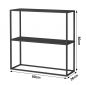 Preview: DanDiBo Console table Metal Black Narrow with 2 levels Modern 80x80x25 cm Shelf Standing shelf 96473 Metal shelf with shelf