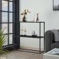 Preview: DanDiBo Console table Metal Black Narrow with 2 levels Modern 80x80x25 cm Shelf Standing shelf 96473 Metal shelf with shelf