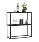 Preview: DanDiBo Console table Metal Black Narrow with 2 levels Modern 80x80x25 cm Shelf Standing shelf 96473 Metal shelf with shelf