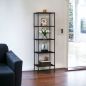 Preview: DanDiBo Standregal Schwarz Schmal Metall mit 5 Ebenen 170x50x35 cm Regal Bad Küche Stehend 96472 Metallregal Aufbewahrungsregal Modern