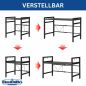 Preview: DanDiBo Verstellbares Küchenregal für Arbeitsplatte Schwarz Stehend 2 Stufig 40-64 cm Regal Küche 96613 Standregal
