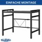 Preview: DanDiBo Verstellbares Küchenregal für Arbeitsplatte Schwarz Stehend 2 Stufig 40-64 cm Regal Küche 96613 Standregal