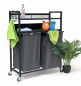 Preview: DanDiBo Wäschekorb 2 Fächer mit Ablagen Schwarz Metall 96501 Wäschesammler Wäschewagen mit Rollen Wäschebox Wäschekorb Wäschesack Modern
