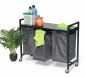 Preview: DanDiBo Laundry basket 3 compartments with shelf Black metal 96500 Laundry collector Laundry trolley with wheels Laundry box Laundry basket Laundry bag Modern