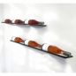Preview: Weinregal Wand Metall 6 Flaschen Schwarz Linea 2er Set schwebende Weinhalterung Flaschenregal Schmal