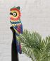 Preview: DanDiBo decorative figurine owl no.19 wooden bird sculpture colourful 80 cm wooden bird hand carved standing animal figurine carving sculpture