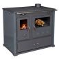 Preview: EEK A+ Wood-burning stove with baking compartment and hob Pracktik Lux Anthracite RAL 7016 RIGHT Wood-burning stove 9.5 kW Wood-burning stove Permanent wood-burning stove Workshop stove Swedish stove Cottage stove Heating stove