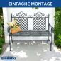 Preview: DanDiBo Garden Bench Weatherproof 2 Seater Metal Grey 120 cm 96592 Bench Iron Bench Garden Antique Park Bench