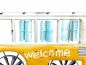 Preview: DanDiBo Gartenstecker Metall Bus Auto XL 160 cm Gelb Weiß 96104 Windspiel Willkommen Windrad Wetterfest Gartendeko Gartenstab Bodenstecker Mini Van