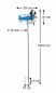 Preview: DanDiBo garden plug metal aeroplane XL 160 cm double decker blue 96099 wind chime wind wheel weatherproof garden decoration garden stick ground plug