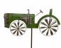 Preview: DanDiBo garden plug metal tractor XL 135 cm tractor green 96005 wind chime wind wheel weatherproof garden decoration garden stick ground plug