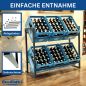 Preview: DanDiBo Getränkekistenregal 6 Kisten mit Gitter Haken 100 cm Metall 96598 Getränkeregal Kistenregal Getränkekistenhalter