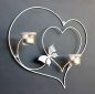 Preview: Wall tea light holder heart 39 cm white tea light holder metal sconce candle