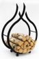 Preview: Kaminholzregal Flamme Kaminholzständer 78 cm Holzkorb Kaminholzhalter Holzregal