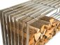 Preview: DanDiBo Kaminholzregal Innen Edelstahl Metall Kaminholzständer 96429 Brennholzregal 150 cm Holzkorb Kaminholzhalter
