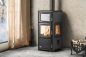 Preview: EEK A wood-burning stove with baking compartment hob panoramic fireplace three-sided glass Teba TKS 19 wood-burning stove 12 kW fireplace stove wood-burning cooker hob kitchen stove