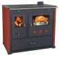 Preview: EEK A+ wood-burning stove with baking compartment and hob Pracktik Lux red wood-burning stove 9.5 kW wood-burning stove wood-burning fireplace wood-burning stove wood-burning stove wood-burning stove