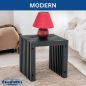 Preview: DanDiBo Slatted stool Stool Metal Black Square BASE Solid 32 cm Modern Side table Slats